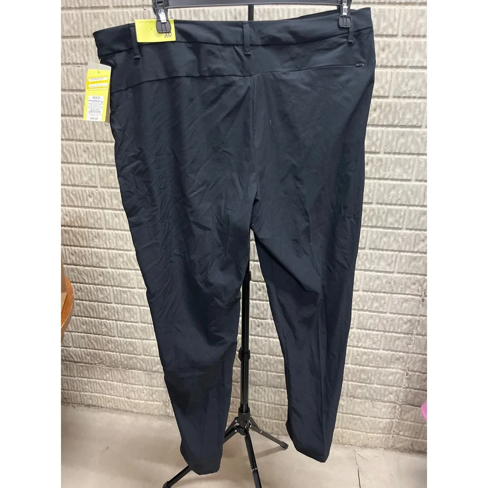 All in Motion Mens Commuter Pants Black 38x32 Slim Straight Performance Stretch - Picture 2 of 4
